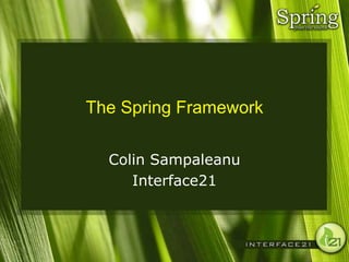 The Spring Framework

  Colin Sampaleanu
     Interface21
 