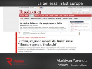 La bellezza in Est Europa
Markiyan Yurynets
Relatore – Fondatore di Ruday
 