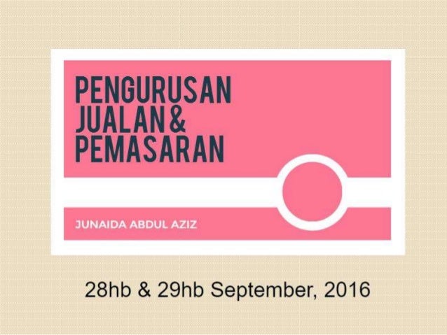 Pengurusan Jualan Pemasaran