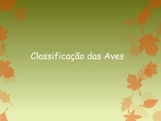 Classificação das Aves
 