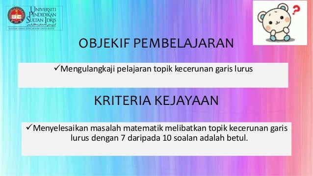 Slide kecerunan garis lurus