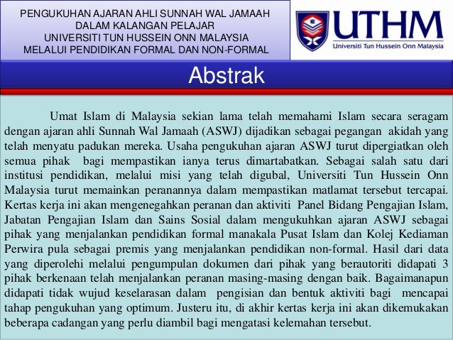 PENGUKUHAN AJARAN AHLI SUNNAH WAL JAMAAH DALAM KALANGAN ...