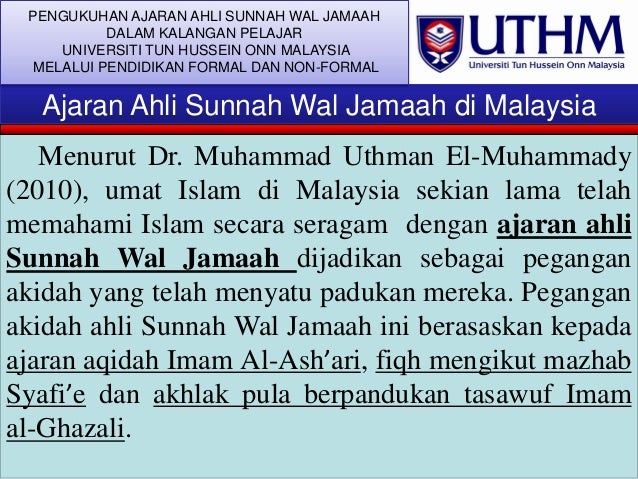 Ahli Sunnah Wal Jamaah  Definisi ahli sunnah wal jamaah dari sudut
