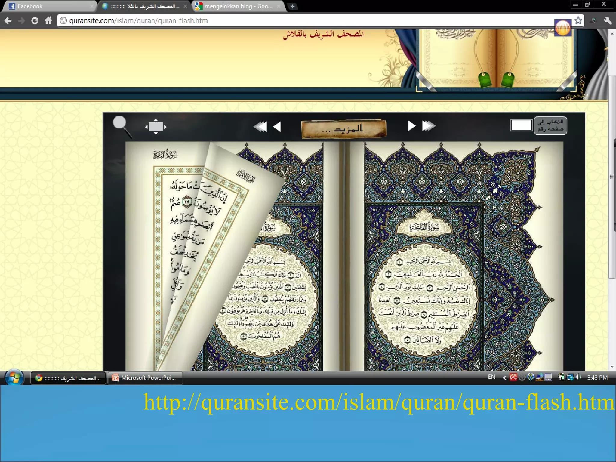 http://quransite.com/islam/quran/quran-flash.htm 