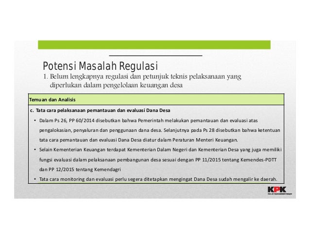 Slide Laporan Kajian Sistem Pengelolaan Keuangan Desa Kpk
