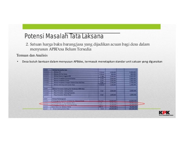Slide laporan kajian sistem pengelolaan keuangan desa kpk