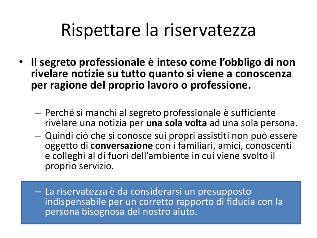 Slide linardi mg5 ud1 privacy segreto professionale 1415