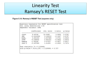 Linearity Test
Ramsey’s RESET Test
 