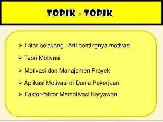 Motivasi Kerja