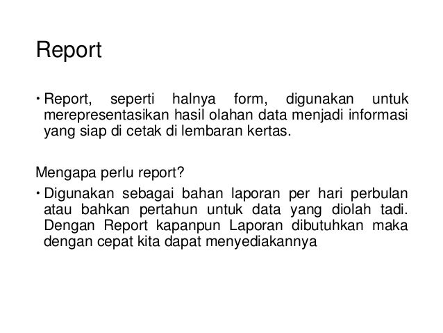 Pengolahan Data MS. Access