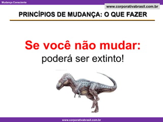 PRINCÍPIOS DE MUDANÇA: O QUE FAZERSe você não mudar: poderá ser extinto!