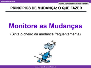 PRINCÍPIOS DE MUDANÇA: O QUE FAZERMonitore as Mudanças(Sinta o cheiro da mudança frequentemente)