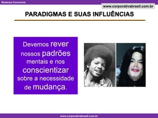 PARADIGMAS E SUAS INFLUÊNCIASDevemos rever nossos padrões mentais e nos conscientizar sobre a necessidade de mudança.