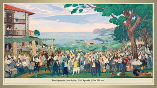 Fiesta popular. José Arrúe. 1926. Aguada. 105 x 210 cm..
 