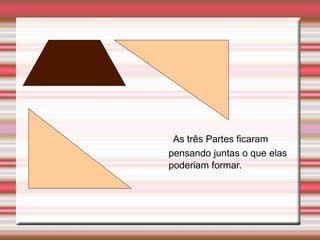 As três Partes ficaram
pensando juntas o que elas
poderiam formar.
 