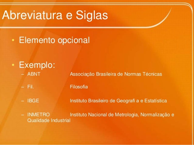 Normas da abnt para apresentação de slides