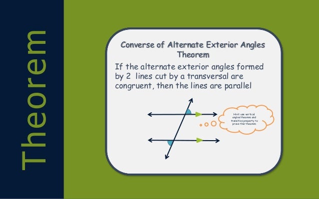 Slide Notes On Angles Formed By Parallel Lines And A Transversal