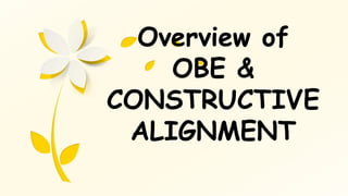 Overview of
OBE &
CONSTRUCTIVE
ALIGNMENT
 