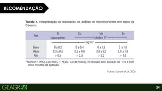 34
Fonte: Souza et.al, 2006.
RECOMENDAÇÃO
 