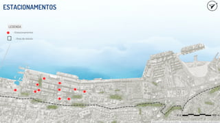 - Área de estudo
- Estacionamentos
ESTACIONAMENTOS
LEGENDA
MAPA CRIADO PELOS AUTORES - IMAGEM RETIRADA DO GOOGLE EARTH/2023
 