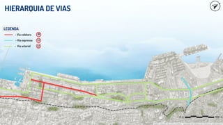 - Via expressa
- Via arterial
- Via coletora
HIERARQUIA DE VIAS
LEGENDA
MAPA CRIADO PELOS AUTORES - IMAGEM RETIRADA DO GOOGLE EARTH/2023
 