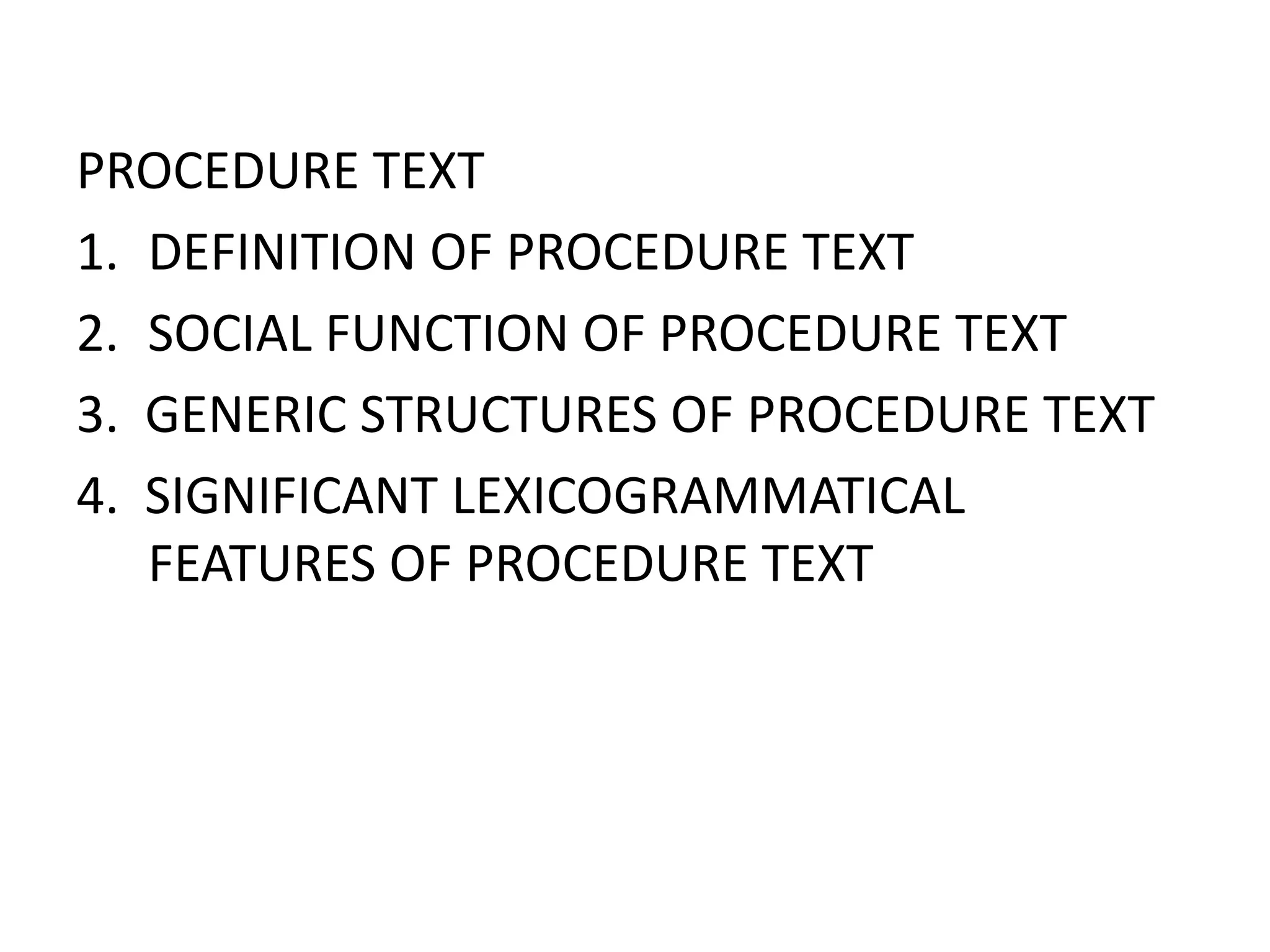 Slide of procedure text | PPT