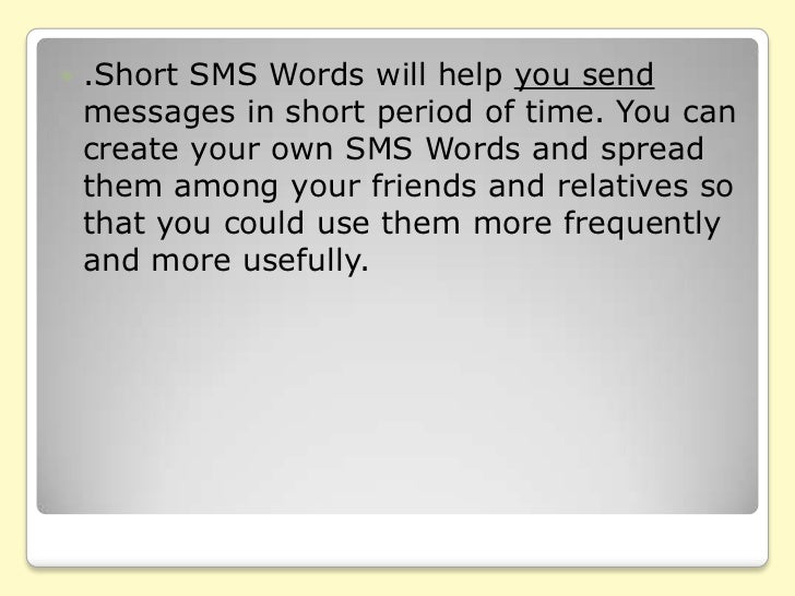 Slide of sms english
