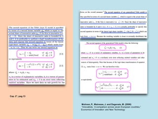 Mohnen, P., Mairesse, J. and Dagenais, M. (2006)
“Innovativity: A comparison across seven European countries,”
Economics of Innovation and New Technology
Cap. 2°, pag.13
 