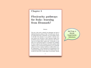 Nel 3°cap. si
discute
l’esperimento
letteratura
 