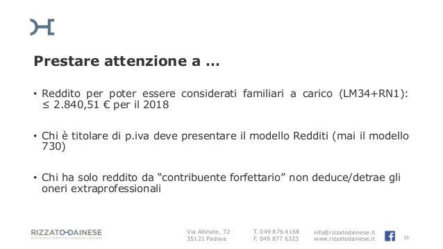 Modello Redditi 2019 Contribuenti Forfettari