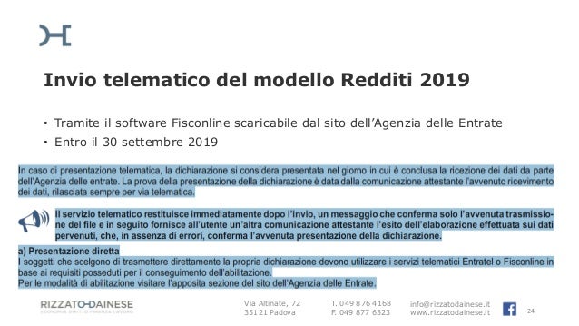 Modello Redditi 2019 Contribuenti Forfettari