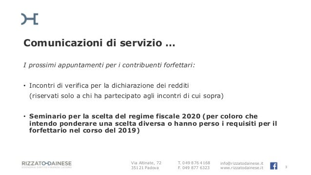 Modello Redditi 2019 Contribuenti Forfettari