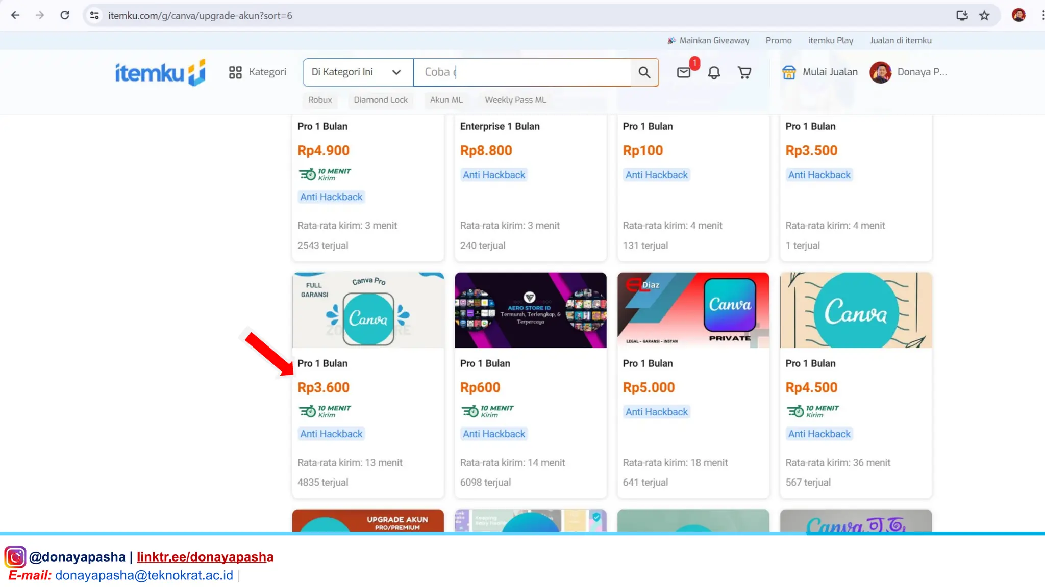 IG: @donayapasha | linktr.ee/donayapasha
E-mail: donayapasha@teknokrat.ac.id |
 