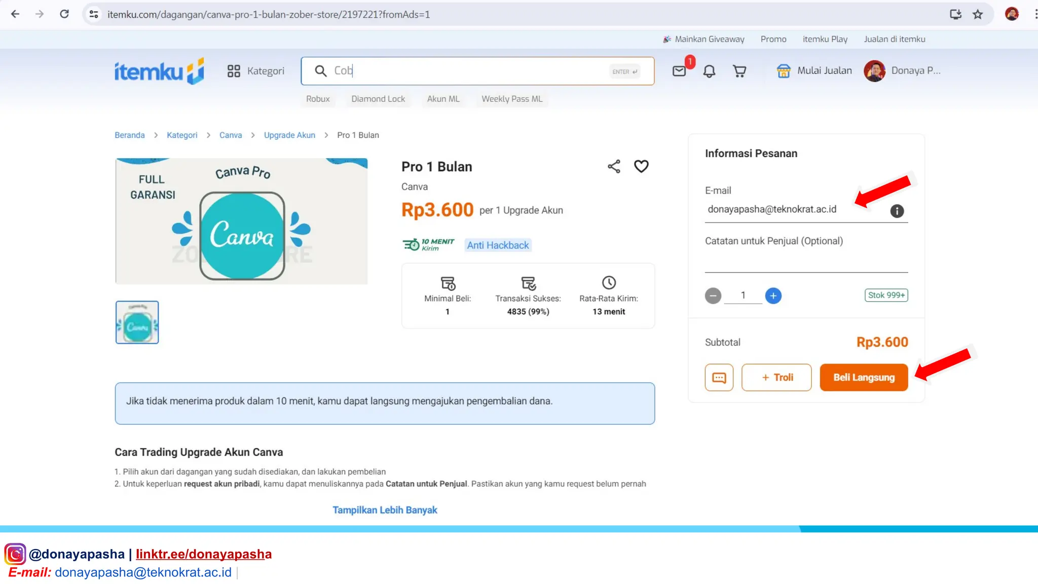 IG: @donayapasha | linktr.ee/donayapasha
E-mail: donayapasha@teknokrat.ac.id |
 