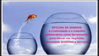 OFICINA DE SONHOS:
a criatividade e o trabalho
colaborativo como ferramentas
para inovar em negócios,
processos, produtos e serviços
 