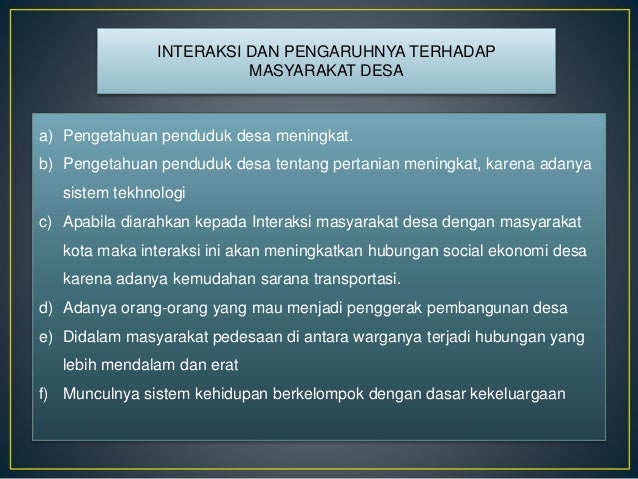 Sosiologi Pedesaan Proses dan Interaksi Sosial Masyarakat Desa