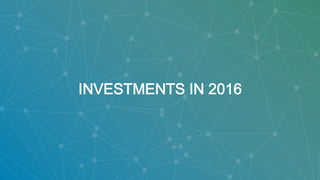 © Italia Startup 2017 | All Rights Reserved !
INVESTMENTS IN 2016
 