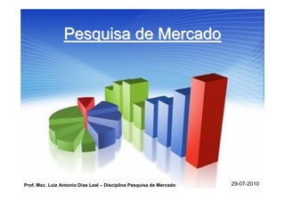 Pesquisa de Mercado




Prof. Msc. Luiz Antonio Dias Leal – Disciplina Pesquisa de Mercado   29-07-2010
 
