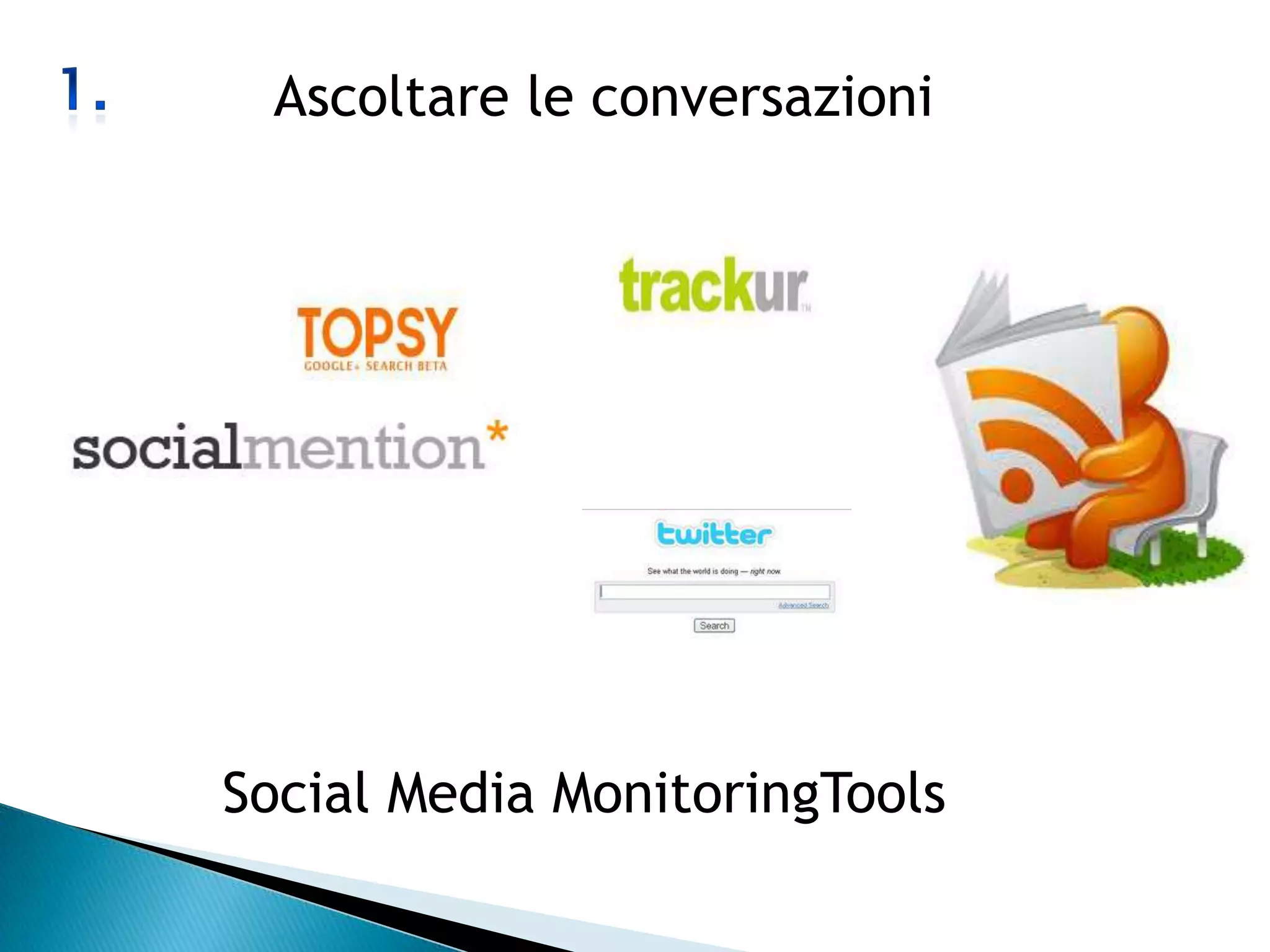 Ascoltare le conversazioni




Social Media MonitoringTools
 