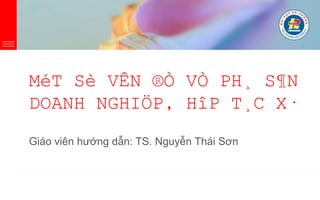 MéT Sè VÊN ®Ò VÒ PH¸ S¶N 
DOANH NGHIÖP, HîP T¸C X· 
Giáo viên hướng dẫn: TS. Nguyễn Thái Sơn 
 
