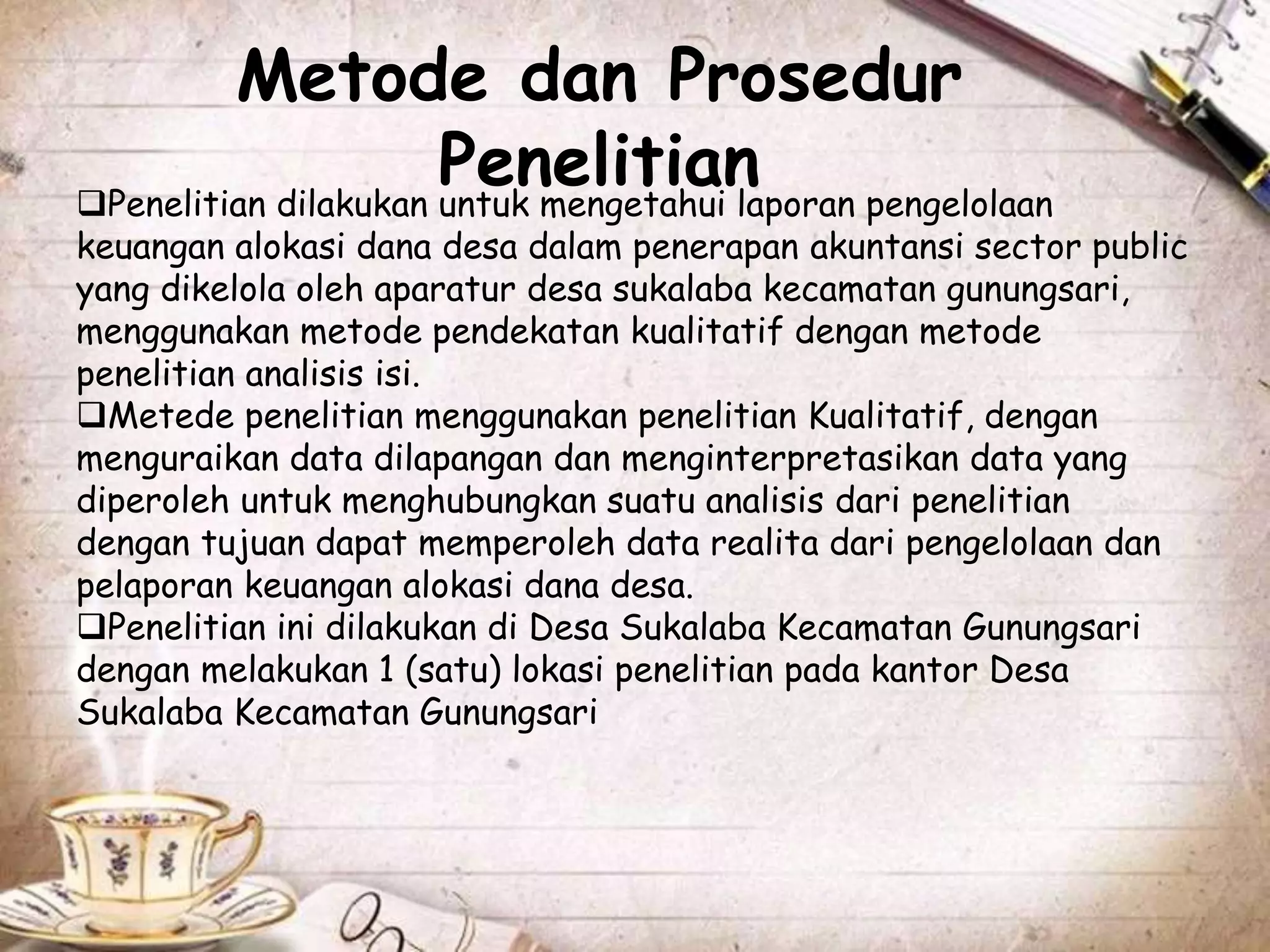 Slide ppt proposal Metode Kualitatif | PPTX