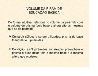 Volume da Pirâmide