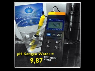 pH Kangen Water =
9,87
 