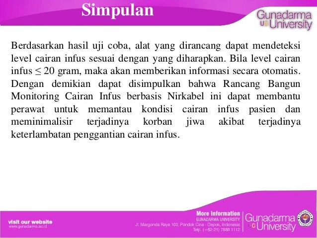Rancang Bangun Monitoring Cairan Infus Berbasis Nirkabel