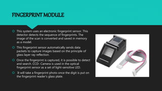 FINGERPRINT AUTHENTICATION SYSTEM FOR EXAMINATION ATTENDANCE | PPTX ...