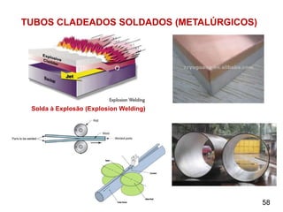 58
TUBOS CLADEADOS SOLDADOS (METALÚRGICOS)
Solda à Explosão (Explosion Welding)
 