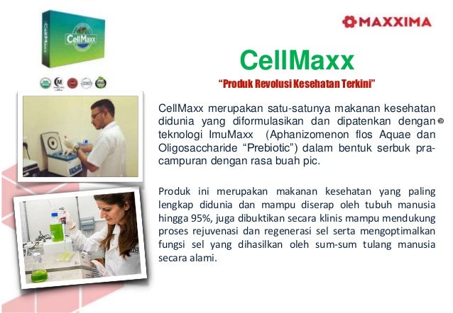 CellMaxx
“Produk Revolusi Kesehatan Terkini”
CellMaxx merupakan satu-satunya makanan kesehatan
didunia yang diformulasikan...