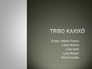 Tribo Kaxixó Grupo: Isabela Franco Lalita Pereira Luisa Kalil Luisa Rotsen Tamiris Ataide 