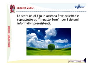 Impatto ZERO


Lo start-up di Ego in azienda è velocissimo e
soprattutto ad “Impatto Zero”, per i sistemi
informativi preesistenti.
 