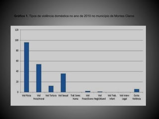 Gráfico 1. Tipos de violência doméstica no ano de 2010 no município de Montes Claros
 